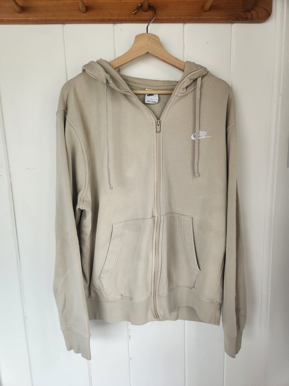 Nike NSW Club Fleece Full Zip Hoodie - Beige / Khaki